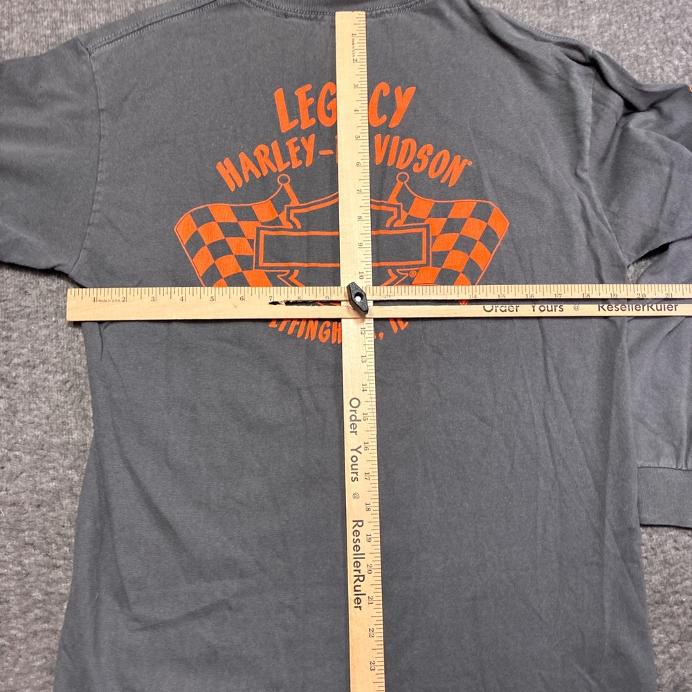 Harley-Davidson Long Sleeve Shirt Mens Medium Gray Graphic Sleeve Print - Picture 6 of 10